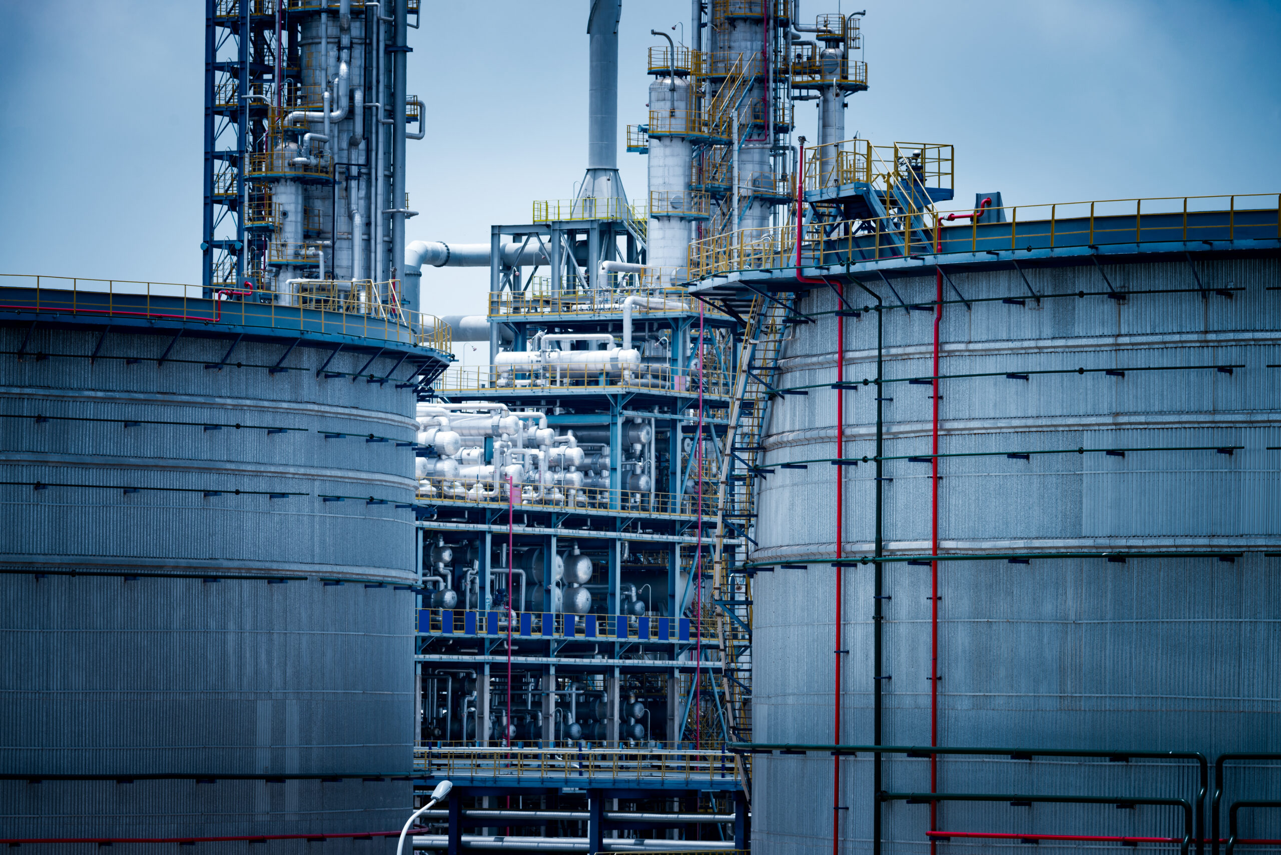 Chemical plant Industrial plant wit blue sky