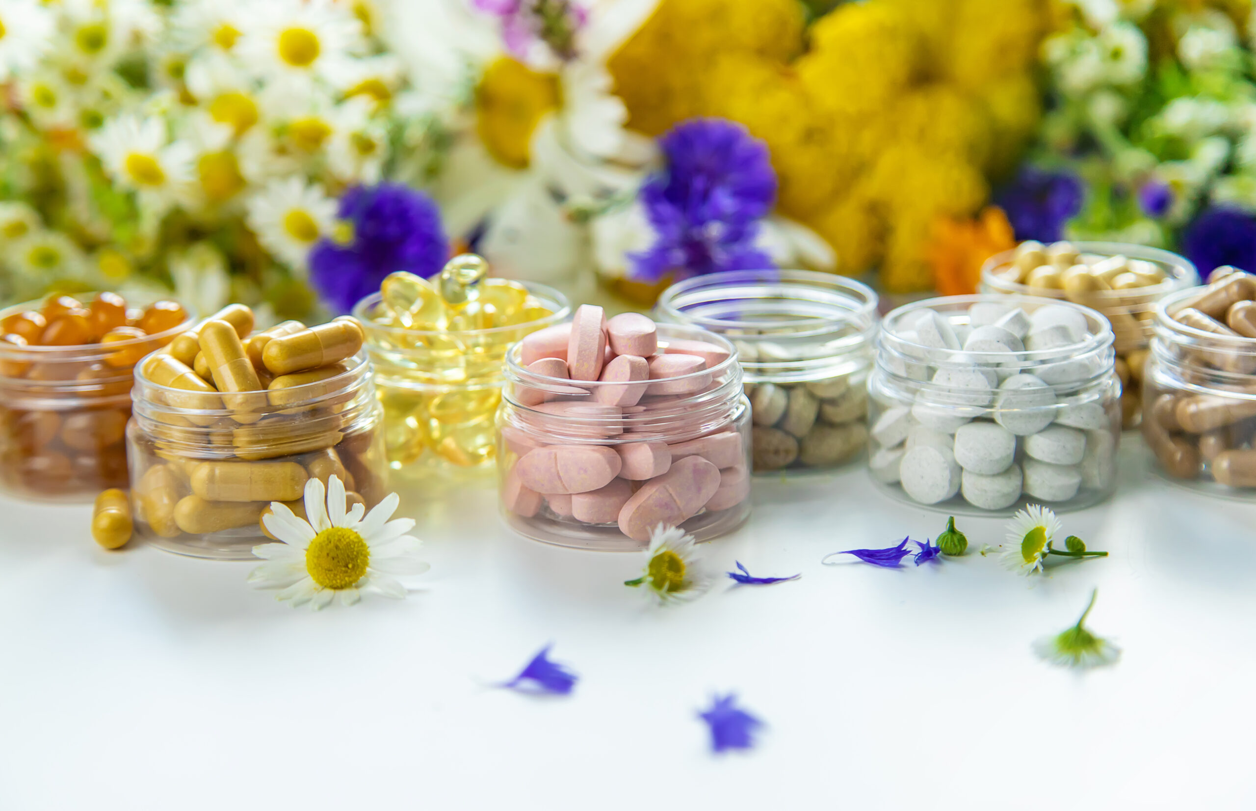 Homeopathy and dietary supplements from medicinal herbs. Selective focus. Homeopathy and dietary supplements from medicinal herbs. Selective focus. Nature.